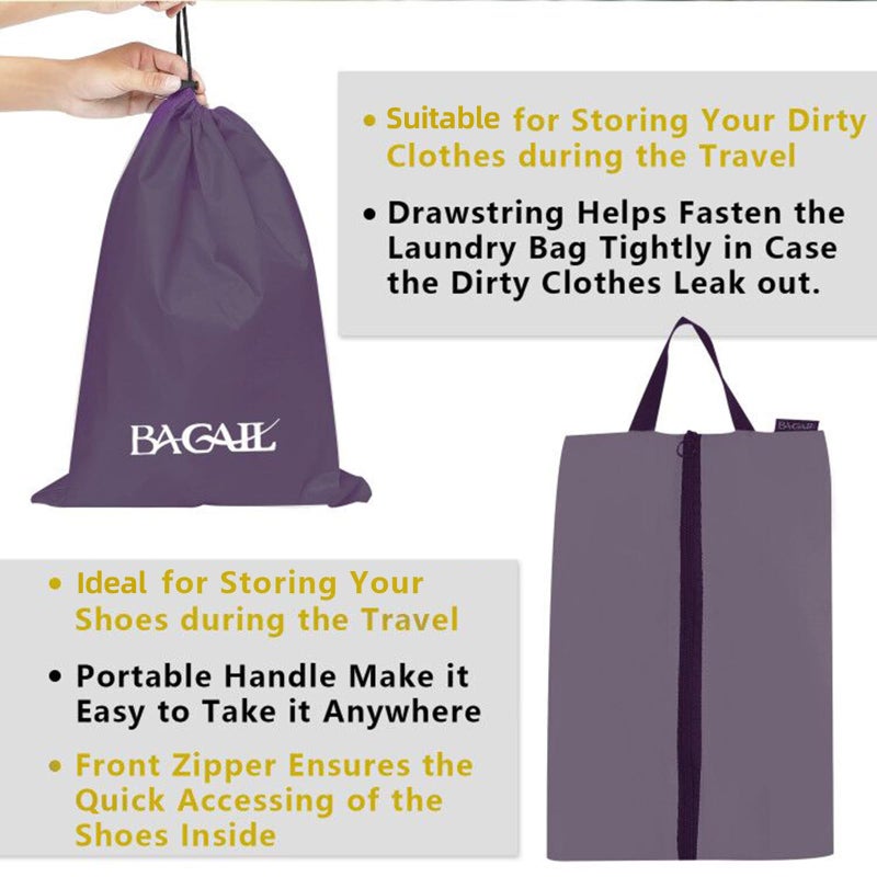 BAGAIL 8 Set/9 Set Packing Cubes Luggage Packing Organizer for Travel, Suitcase Packing Bags for Travel Accessories(Dark Grey, 8 Set) - Image 4